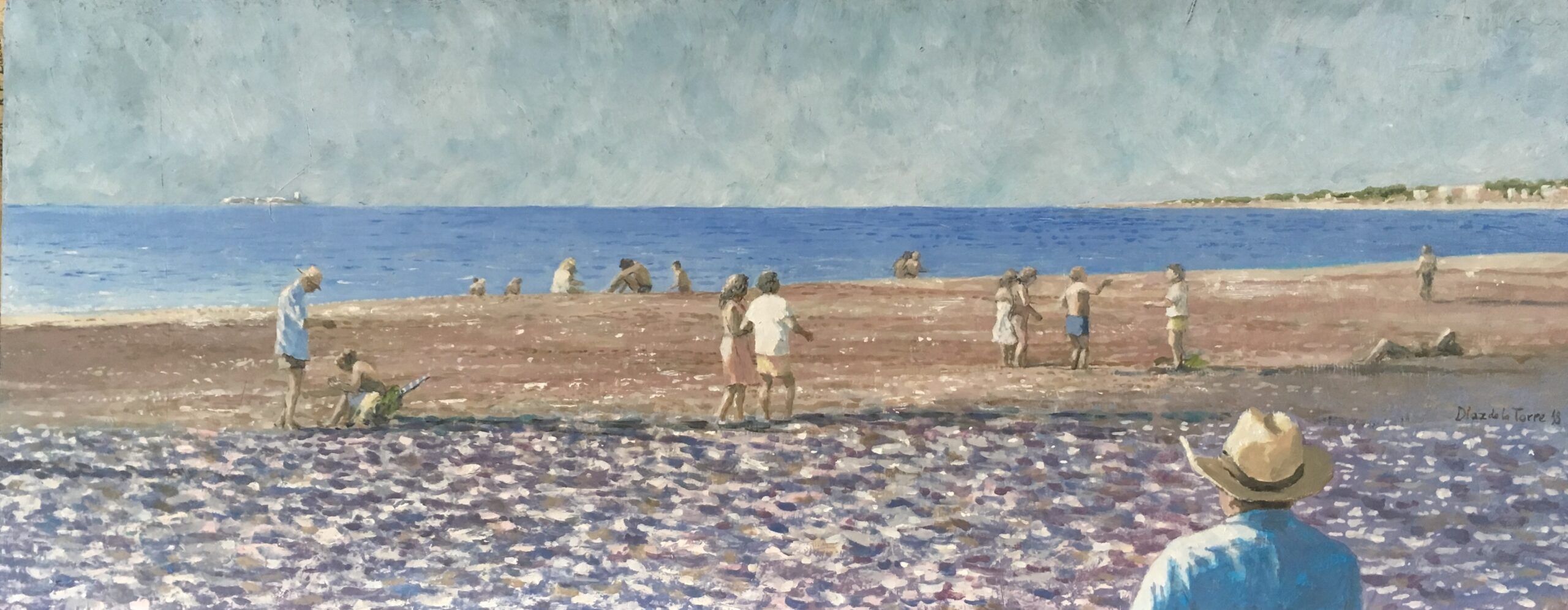 “Eco en el escaparate"<br />
Óleo/tabla 39×39 (2019)