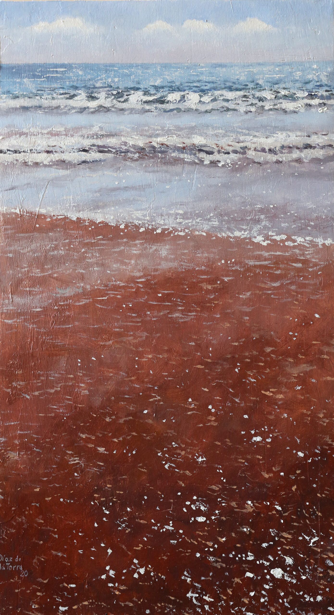 “Eco en el escaparate"<br />
Óleo/tabla 39×39 (2019)