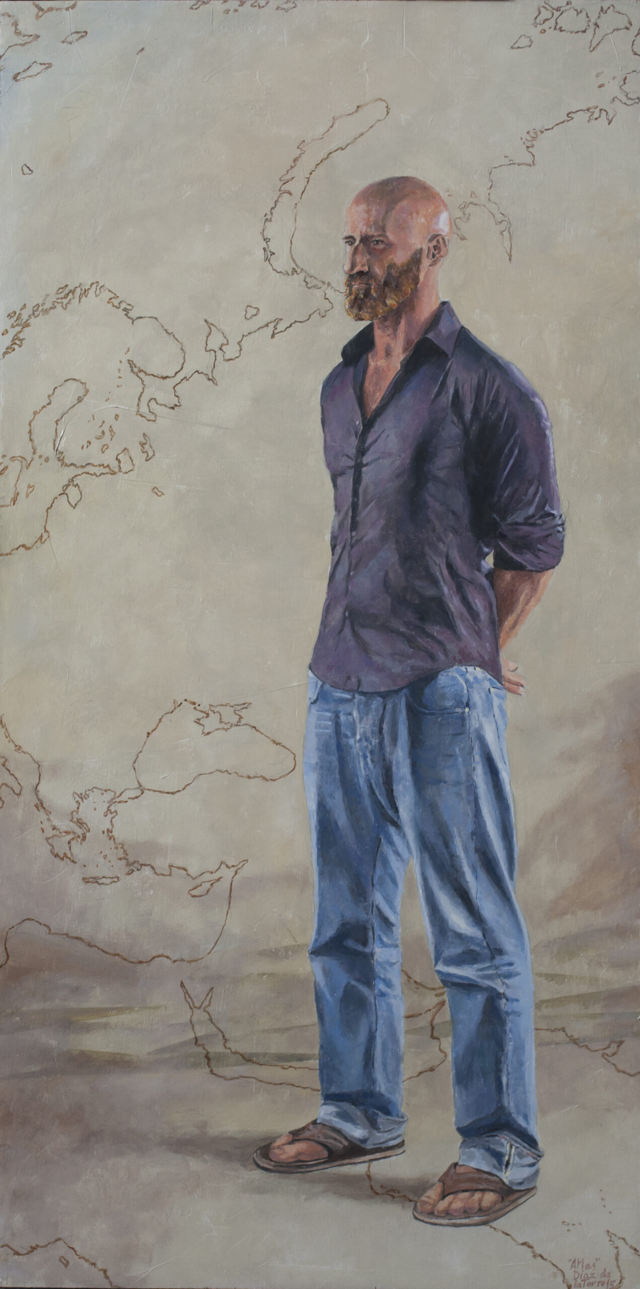 Santos y mitos - Atlas - Oleo Tabla 80x40 2015