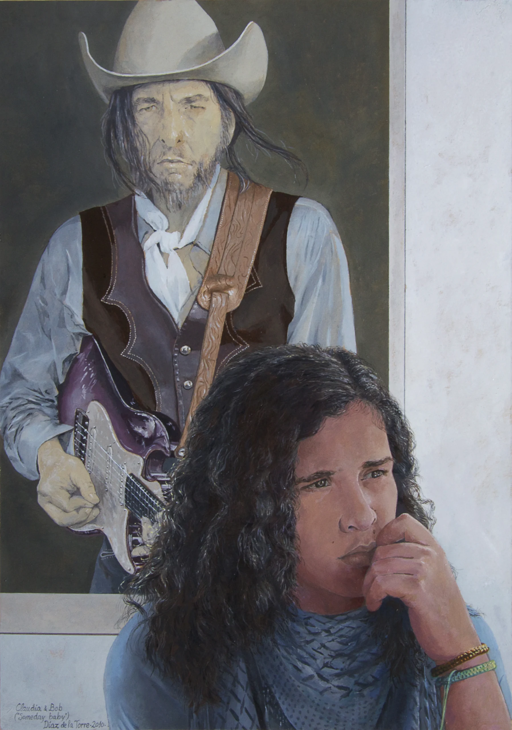 Santos y mitos - Claudia & Bob (Someday Baby) - Oleo Papel 48x34 2010.tif<br />
